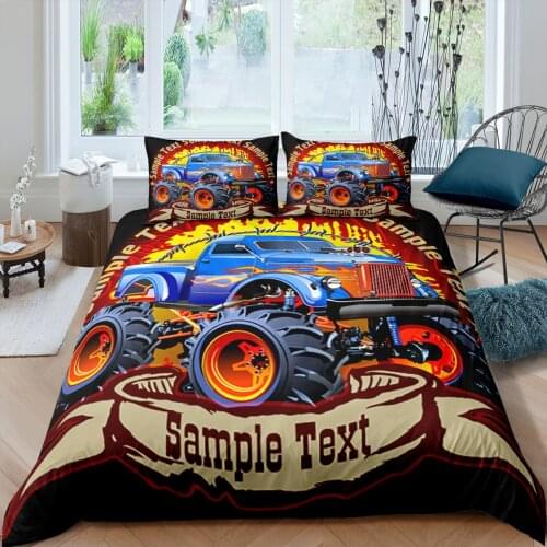 Home Textiles Luxury 3D Off-road Truck Print Duvet Cover Set 2/3 Pcs Pillowcase Kids Bedding Set AU/EU/UK/US Queen and King Size