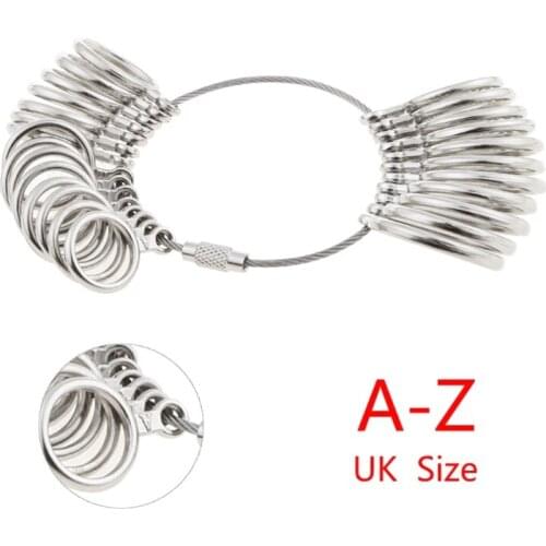 EU/JP/KR/UK Useful Standard Jewelry Measuring Tool Rings Size Metal Finger Ring Sizer Measure Gauge N2UE