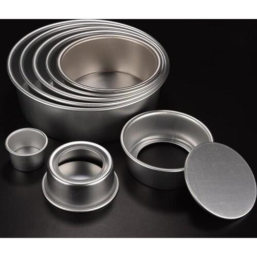 1PC Round Cake Mold Aluminum Alloy Cake Pan Round Removable Cheesecake Non Stick Pan Baking Mould 2/4/5/6 Inch