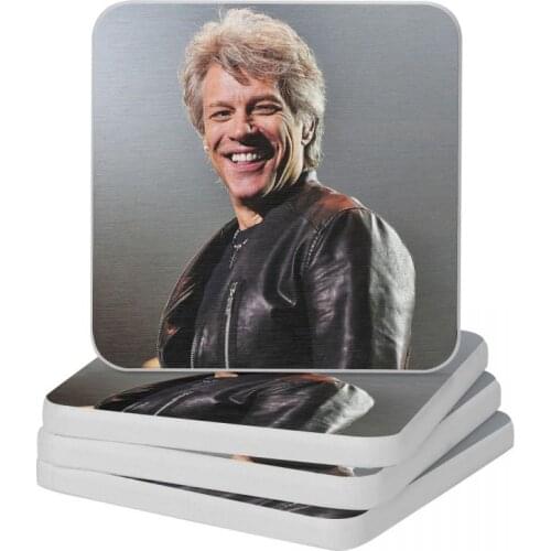 BAND ROCK N ROLL LEGEND BON JOVI THE BEST Diatomite Square Round Coaster Resistant Water Cup Bonsai Mat Soap Pad Diameter 10cm