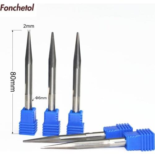 6mm*10degree*R1.0*80L-5pcs CNC solid carbide End Mill,woodworking router bit,taper ball nose milling cutter,relief wood tool