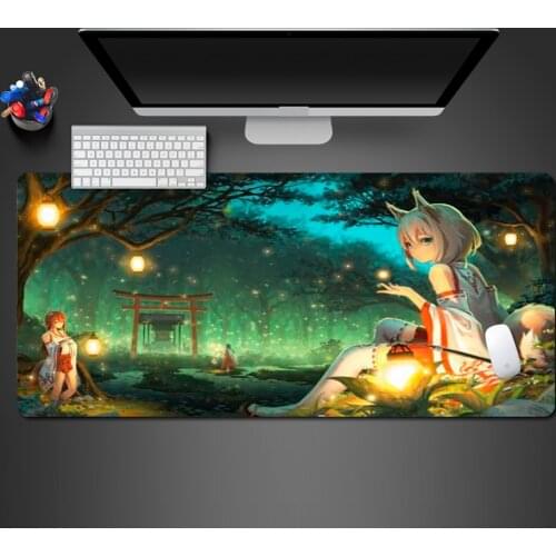 Beautiful Night Girl Animation Theme Mouse Pad High Quality Washable Durable Game Printing Pad Game Accessories Keyboard Mat