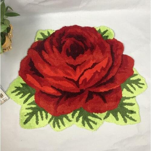 Red/Pink Rose 3D Handmade carpets living room Home Large Area Rugs high quality bedroom Decor Carpet tapetes para sala de estar
