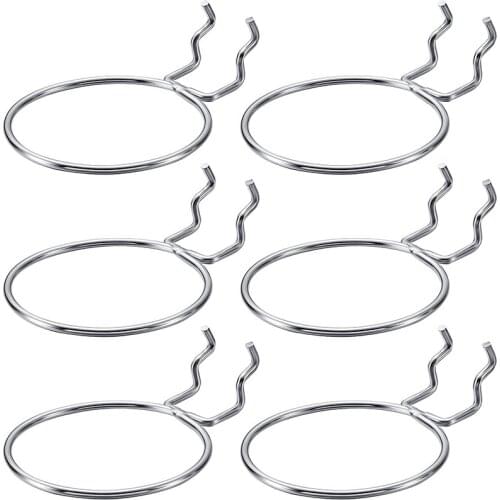 6 Pieces Pegboard Bin Hooks Pegboard Rings Pegboard Accessories Hook Holders Hanging Jar Cup Pegboard Hooks