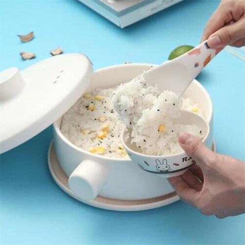Bamboo Fiber Spoons Long Handled Spoon Kids Spoon Rice Soup Dessert Spoon Coffer Tea Mixing Tableware