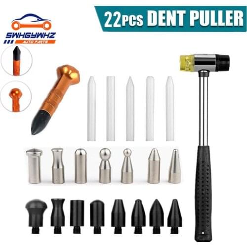 1set Dent Repair Tool Kits Paintless Dent Removal Tap Down Tools Dent Rubber Hammer Auto Body DIY Dent Fix Tools