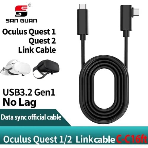 Oculus Quest2 VR Link Cable USB 3.2 GEN1 Type-C Oculus Quest Link Compatible VR Data Transfer Fast Charge 5M No Lag