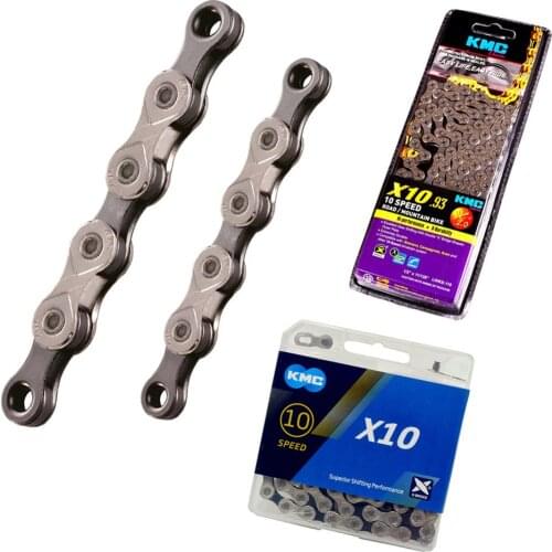 Original KMC X10-93 10 Speed Chain for Trekking KMC 116 Links Half Nickel Plated Bicycle 10S Chain + KMC Missing Link
