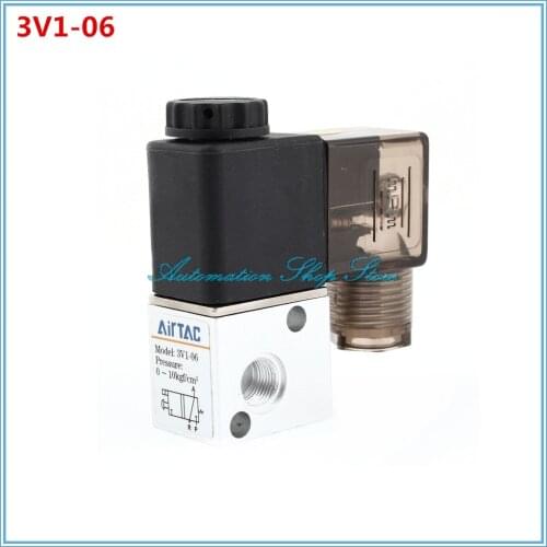 Direct Action Electromagnetic Valve 3V1-06 1/8" 2 Position 3 Way Pneumatic Solenoid Valve
