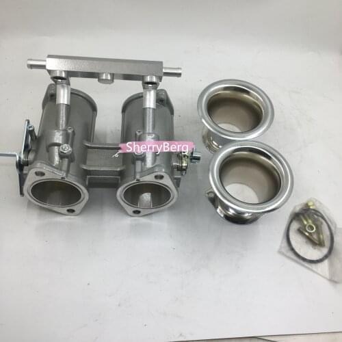 SherryBerg 48dcoe 48 dcoe 48mm DCOE Twin 48mm Throttle Bodies Body + air horns /stacks for Weber/Dellorto/Solex DCOE/DHLA carb