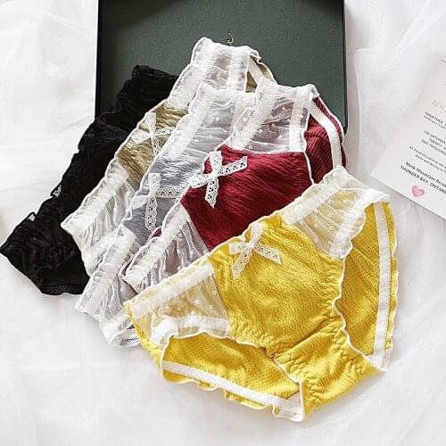 Panties For Woman Cotton Underwear Briefs Female Cute Bow Underpants Lingerie Women Sexy Breathable Intimate Panty