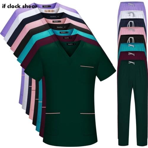 Dental Hospital nursing uniform scrubs suits pet doctor working clothes Breathable Solid color Pet clinic nurse uniform workwear