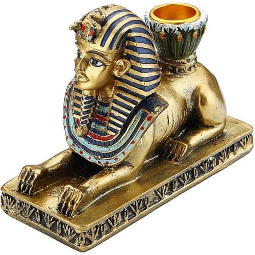 Vintage Egyptian Goddess Figurine Candle Holder Candlestick Home Desktop Decor