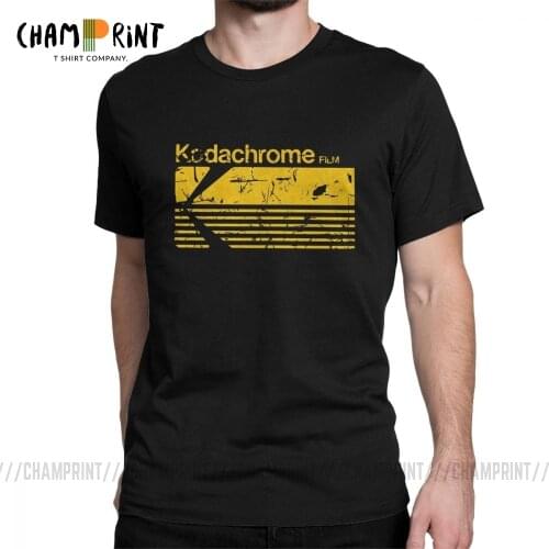 Vintage Photography Kodak Kodachrome T Shirts for Men Summer Clothes Short Sleeve Vintage T-Shirt Crew Neck 100% Cotton Tees