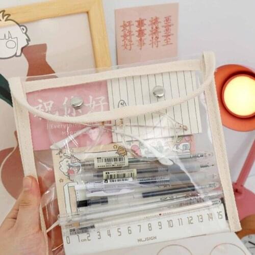 Large Capacity Cards/Stationery Holder Bag for students Portable Clear Cosmetics Storage Bags Durable Waterproof for Kid