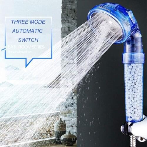 Zhangji New Arrival 3 Functions High Pressure SPA Shower Head Water Saving Showerhead Bathroom Accessory Anion Filter Shower