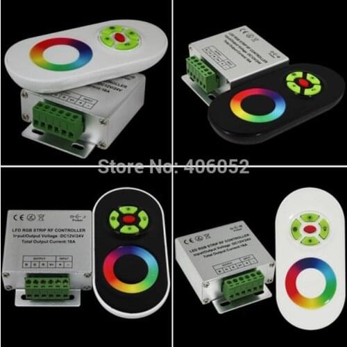 10set/lot wholesale 18A RGB LED Dimmer RF Wireless Control Touch panel LED Remote Controller 12V 24V for 5050 3528 Strip