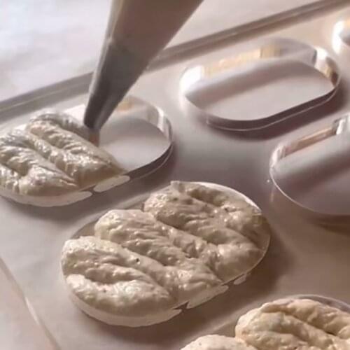 12 Cavity Oval Shaped Dacquoise Cake Mould Polycarbonate PC Baking Molds French Dessert Macaron Molds DIY Baking Tools