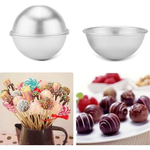 2PCS Round Aluminium Alloy Bath Bomb Molds DIY Pastry Cake Moulds Salt Ball Homemade Crafting Baking Semicircle Sphere Mold