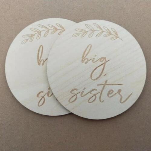 20pcs Big Sisters Milestone Cards Baby Shower Gift Engrave Discs Crafts Cards