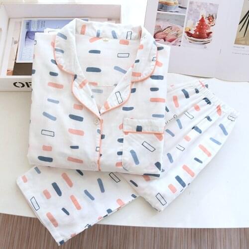 2021Homewear Spring New Winter Pajamas Women Long Sleeve 100% Cotton Home Suit Lovely Print Lounge Wear Female Plus Size