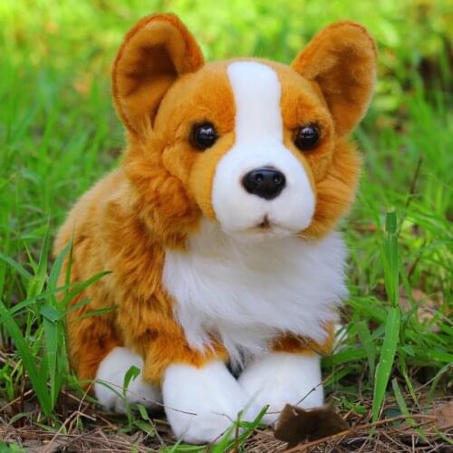 32CM Lovely Simulation Dog Kids Dolls Corgi Stuffed Pet Soft Animal Toys For Children Birthday Gift Decor Collection Brinquedos