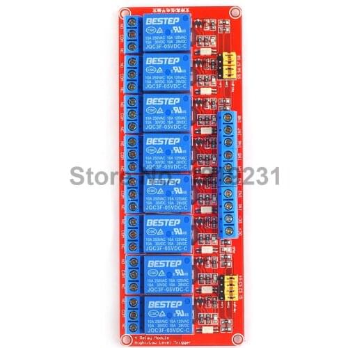 5V 12V 24V 8 Channel Relay Module High and Low Level Trigger Optocoupler Isolation Relay Module Control Board