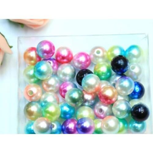 8MM Glass Pearl Gradient with three colors DIY Handmade Loose Bead Jewelery Findings with hole imitation pearl beads 100pcs/pack