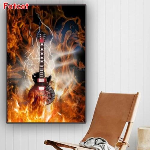Abstract guitar diamond embroidery full kit 5 d Diamond Mosaic full square round drill diamond painting living room decor PP1611