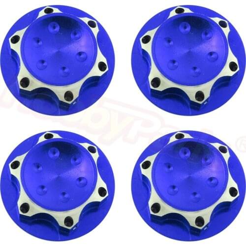 4pcs Aluminium Wheel Hub Cover Antidust Cover 17mm HEX Nut Adapter For 1/8 RC Model Car for Losi Team C HSP Redcat Traxxas