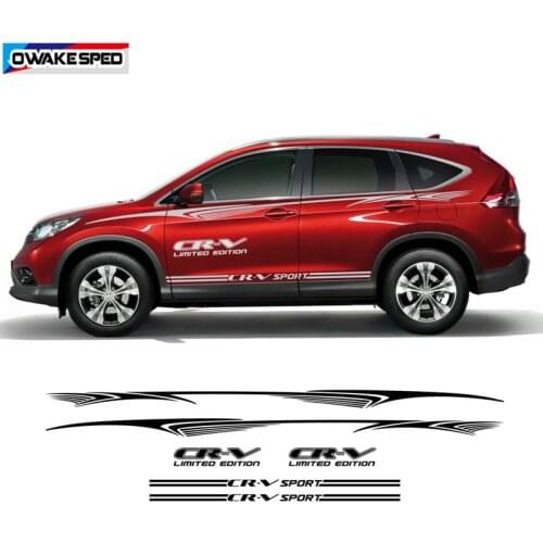 Car Sticker Both Side Waist Lines Sticker Auto Door Side Skirt Vinyl Decals For Honda-CR-V SUV Sport Stripes Limited Edition