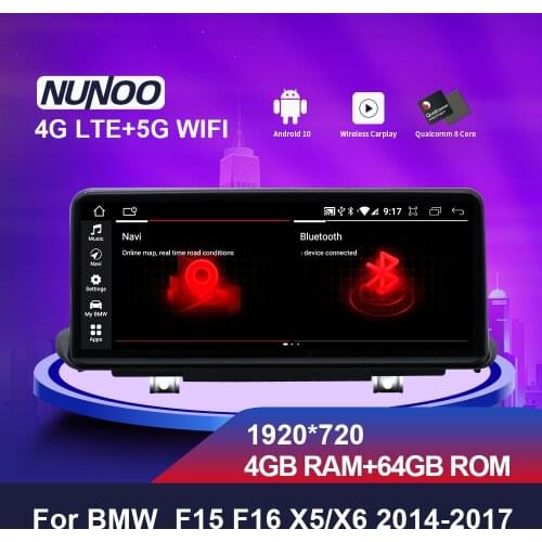 Nunoo 10.25 Inch Car Multimedia Player dvd Autoradio for BMW X5 F15 X6 F16 2014-2018 NBT EVO Qualcomm Android 10 GPS Navigation
