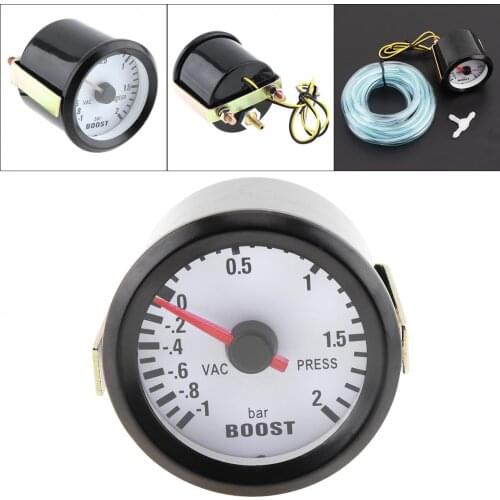 6031BL 2" 52mm 12V Blue LED -1~2 Bar Car Turbo Boost Gauge Meter with Sensor for Car / Boat / Truck / ATV