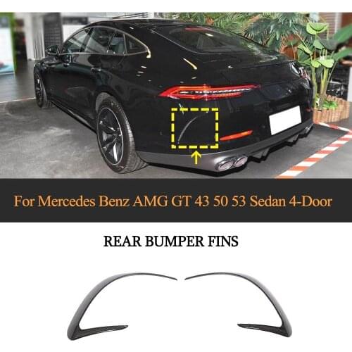 Car Rear Bumper Air Vent Covers Trims For Mercedes-Benz AMG GT 43 50 53 Sedan 4 Door 2019 2020 Rear Wind Knife Carbon Fiber