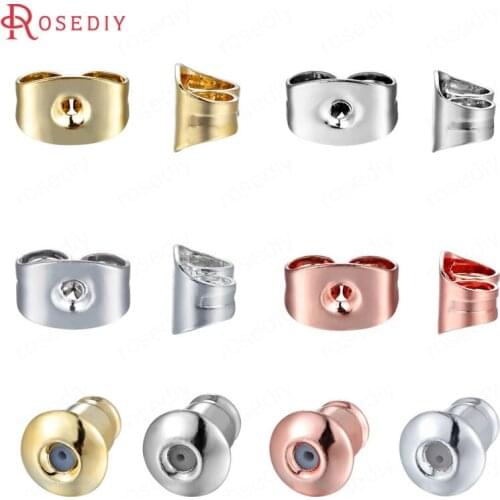 B071)20 pieces 24K Gold Color Plated Brass Stud Earring Back Stopper Diy Jewelry Findings Earrings Accessories Wholesale