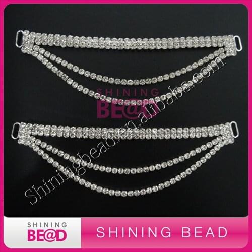 FREE SHIPPING! High Quality Dangle Crystal Connector For Bikini Swimwear,50pieces/lot sliver rhinestone bikini connector