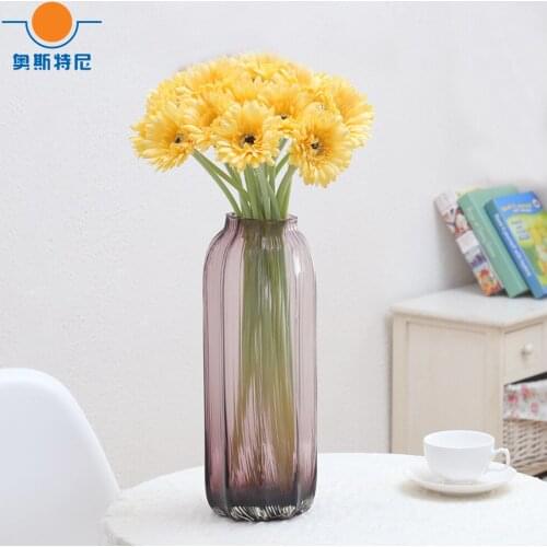 6pcs Yellow color artificial Gerbera jamesonii flower bouquets&artificial Gerbera African daisy flower bouquets