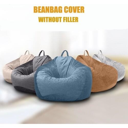 X-Large Lazy Sofas Chair Cover without Filler Lazy Bean Bag Floor Seat Tatami Puff Room Furniture Linen Cloth Lounger Seat