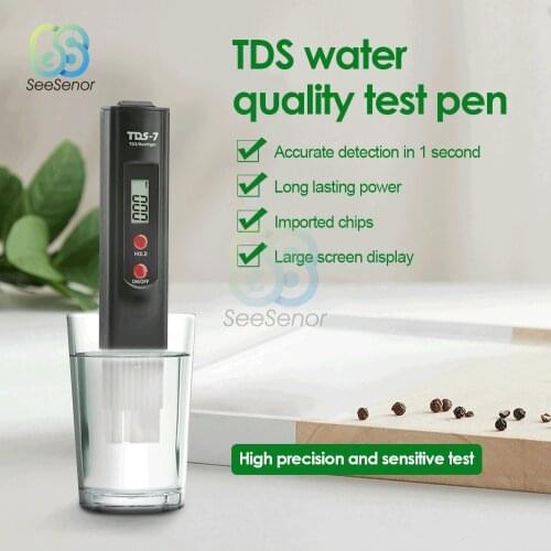 Handheld TDS Digital Water Tester Water Test Pen Backlight Water Quality Analysis Meter Water Purity Check 0-9999ppm Measurement