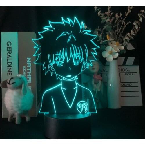 Baby Room Nursery Night Light LED Killua Zoldyck Figure 3D Lamp Anime HUNTER X HUNTER Decor Kids Gift Nightlight Bluetooth Base