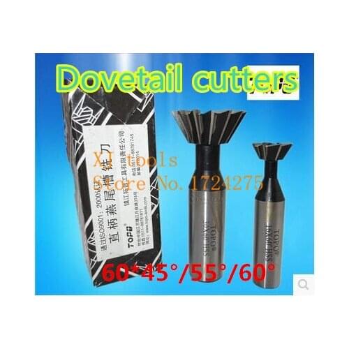 1PCS 60*45/60*55/60*60 degrees high speed steel straight shank dovetail milling cutter, HSS straight shank milling cutter