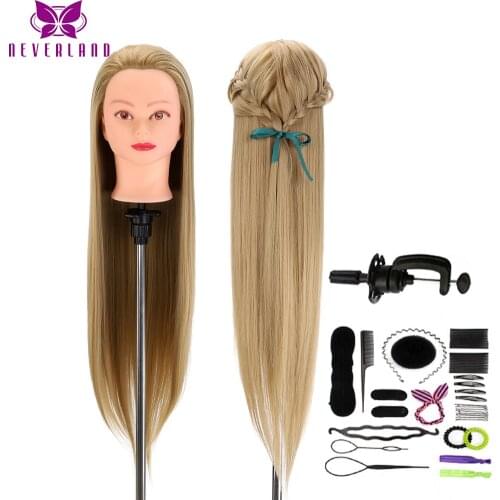 NEVERLAND 30Inch Mannequin Head with Synthetic Hair Head Dolls Mannequin Hairdressing Styling Training Head Hairstyles