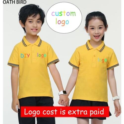 Hot Sale 100% Combed Cotton Boys Girls Polo Collar Kids Customize Polo Shirts Logo Custom