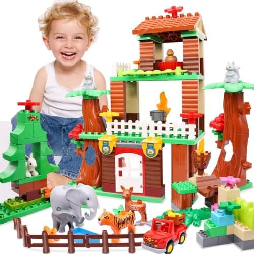 City Large Size Building Blocks Compatible Brand Blocks Sets DIY Construction Bricks Children Educational Model Block Toys Gift