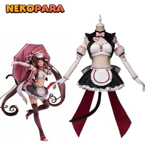 Game NEKOPARA Cosplay Costumes Chocola Cosplay Costume maid outfit Clothes Suits Women Black Dresses Full Set