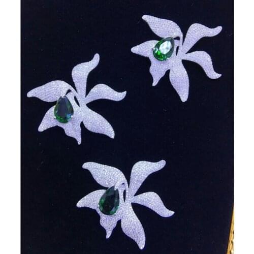 2pcs Silver Red/Green/ Blue Crysta lPaved CZ Necklace Pendant DIY Jewelry Findings