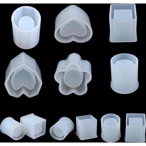 Square Round Candle Mold Dried Flower Resin Decorative Craft Designer DIY Storage Pen Holder Mould Epoxy Resin Concrete Mold
