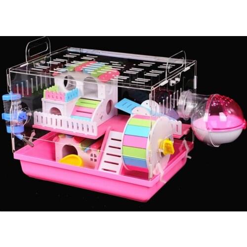 Tray-style Hamster House Acrylic Oversized Villa Package Guinea Pig Cage Transparent Small Pet Feeding Box
