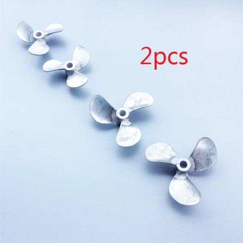 2 Pieces 4mm*28/32/36/40/44/48mm Metal Propeller Zinc Alloy 3-Blades Left/Right Propellers for DIY RC Boat Feeding Boat Trawler