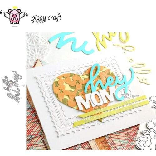 Piggy Craft metal cutting dies cut die mold Hello Hey Hi letters Scrapbook paper craft knife mould blade punch stencils dies